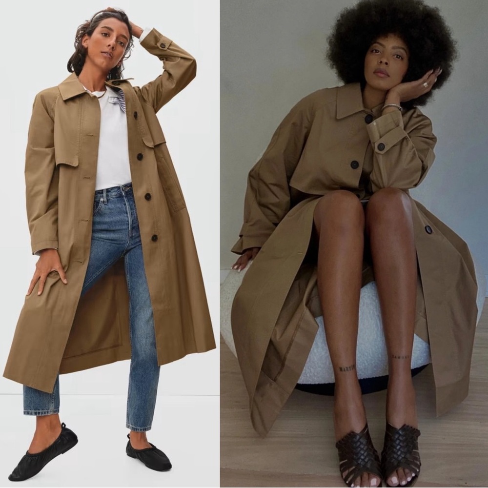 Everlane The Long Mac Trench Coat NWT Toasted Coconut XXS